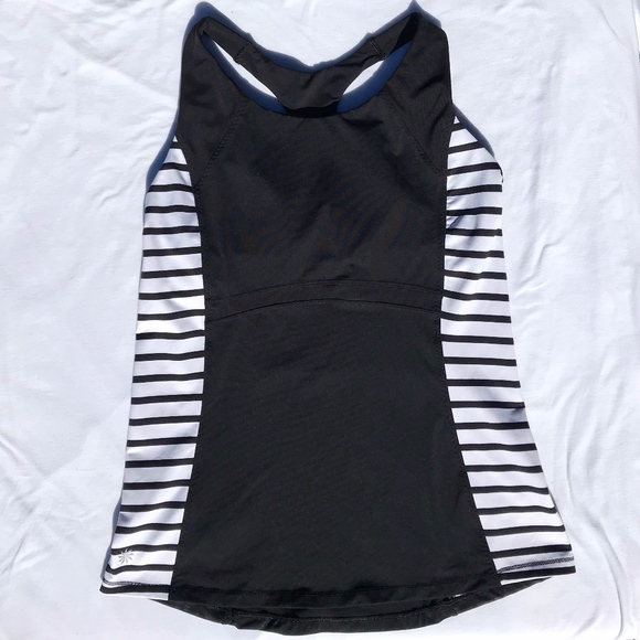 Athleta Ace Racer Stripe Built-in Bra Tank - Picture 2 of 7